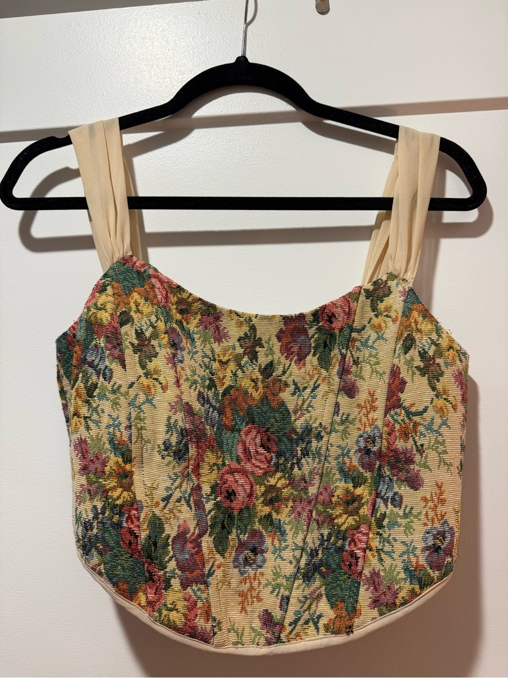 Altar'd State Cream Floral Tapestry Bustier Camisole Corset